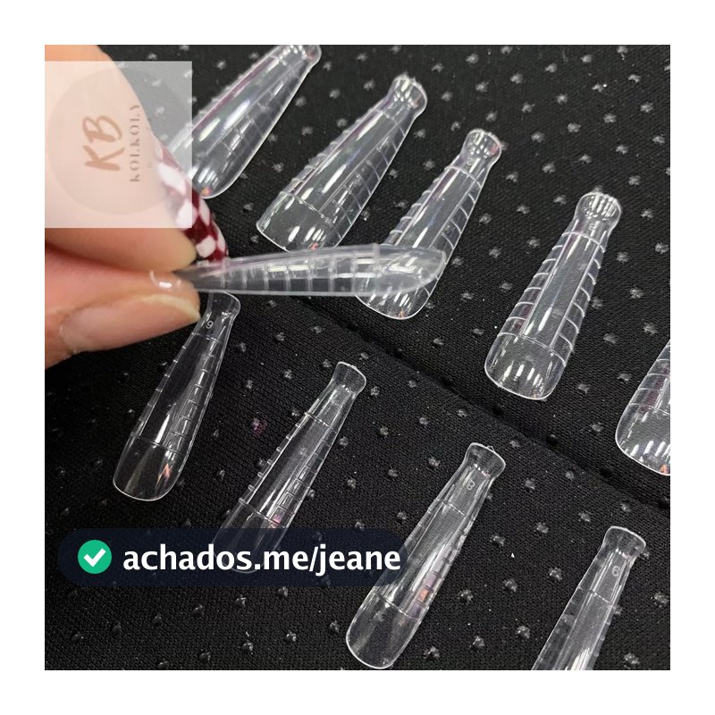 KIT Molde F1 Extensao Unha Gel Poligel Almond Bailarina Reutilizavel Curvatura C Pronto Entrega
