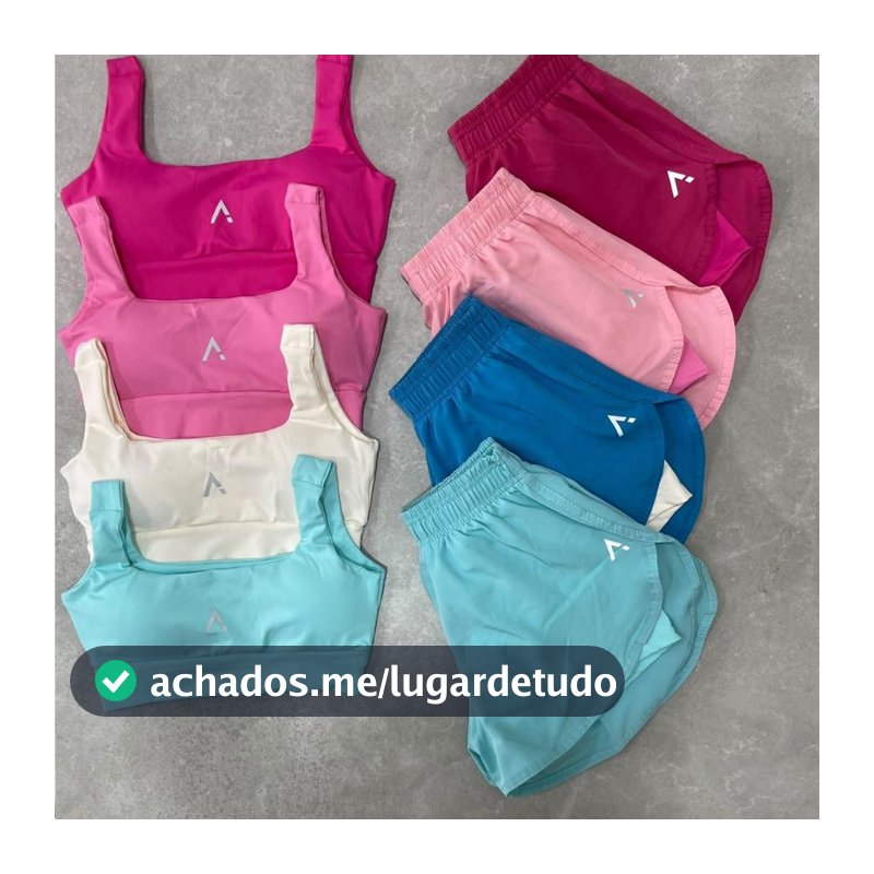 Conjunto Short Duplo Tactel Poliamida Fitness Academia Treino