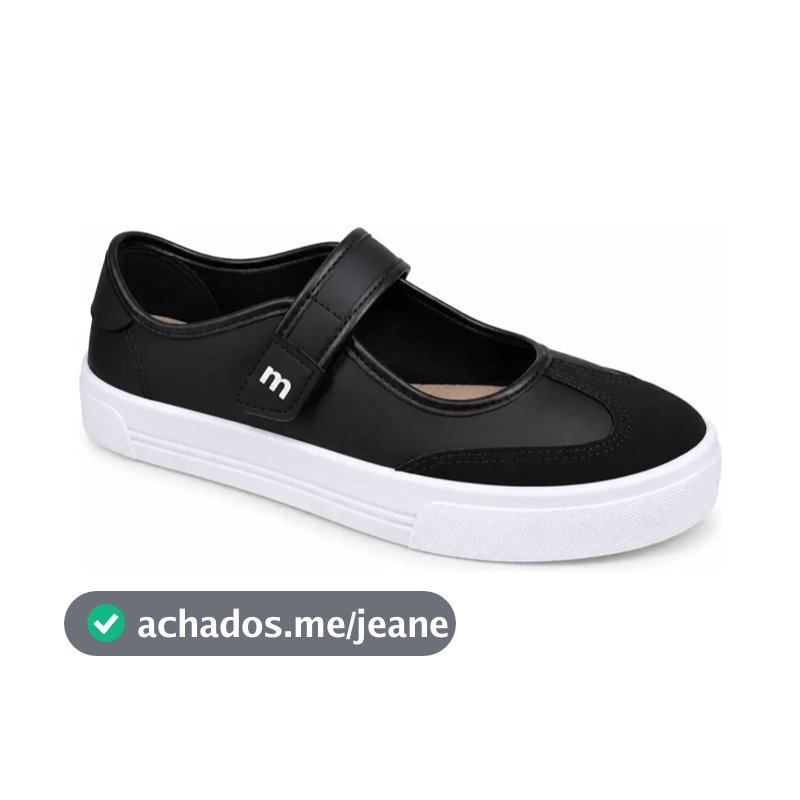 Tênis Moleca Sapatilha Slip-on Mary Jane Retrô - Fecha com Velcro - Fofo - 5667.862
