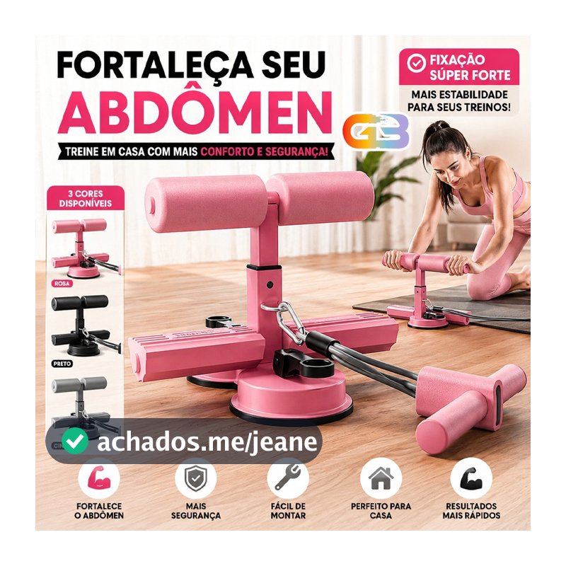 Portátil Abdominais Ventosas Fortes 3 Ajustes  Protege Barriga Joelhos Casa/Academia Resistente JFQ