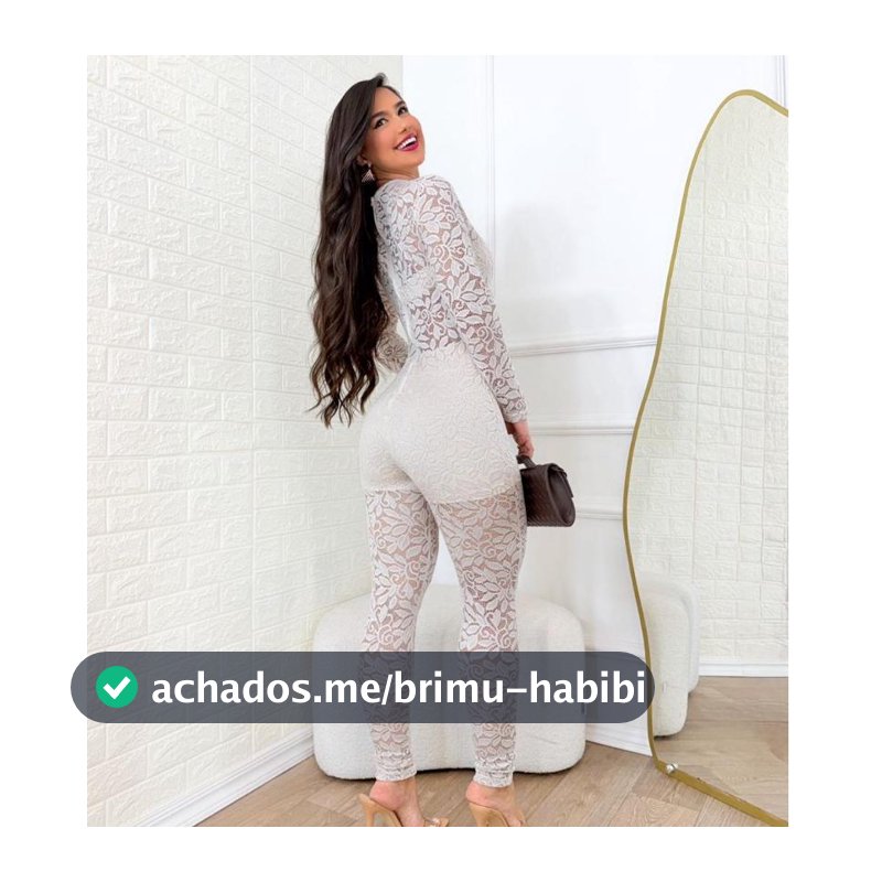 1155 Macacão Longo Feminino de Renda Elegante Sexy Beyoncé  com Transparência Chic Sensual