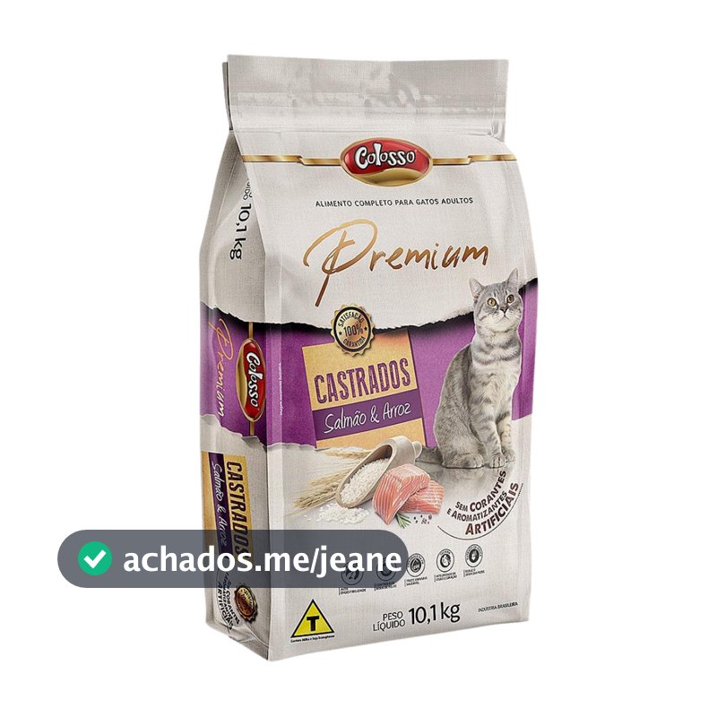 Ração Colosso Premium Gato Castrado Salmão 10 Kg Envio Rápido