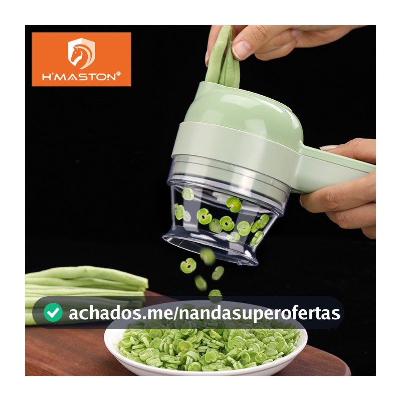 Electro Nest Multifuncional Cortador Elétrico De Legumes Sem Fio 4 Em 1 Bateria Grande Aço Inoxidável FE07