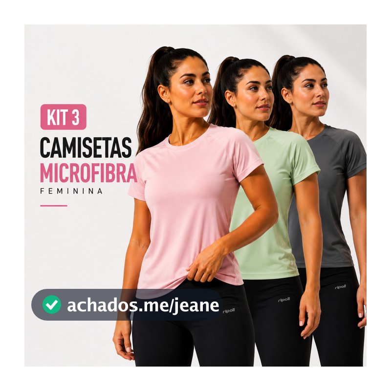 Kit 3 Camiseta Academia Feminina Dry Fit Treino Camisa  Blusa Caminhada Corrida Veráo yoga Tecido respirável leve