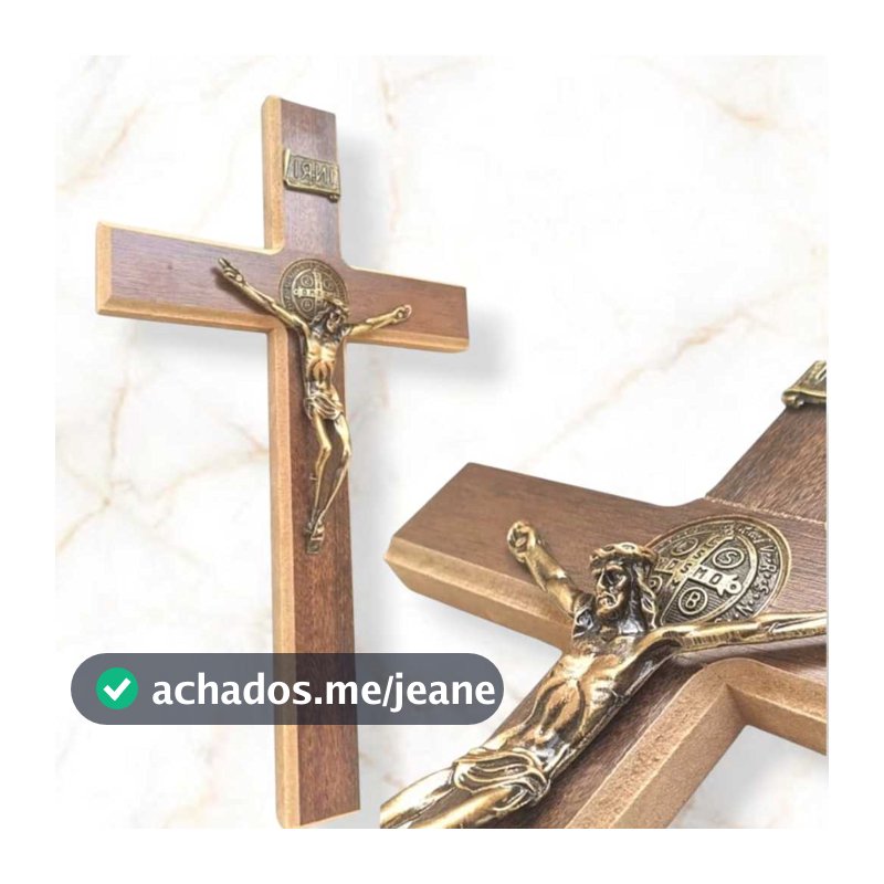 Lindo Crucifixo Madeira Cruz Parede Jesus Cristo Religião 30cm Promoção