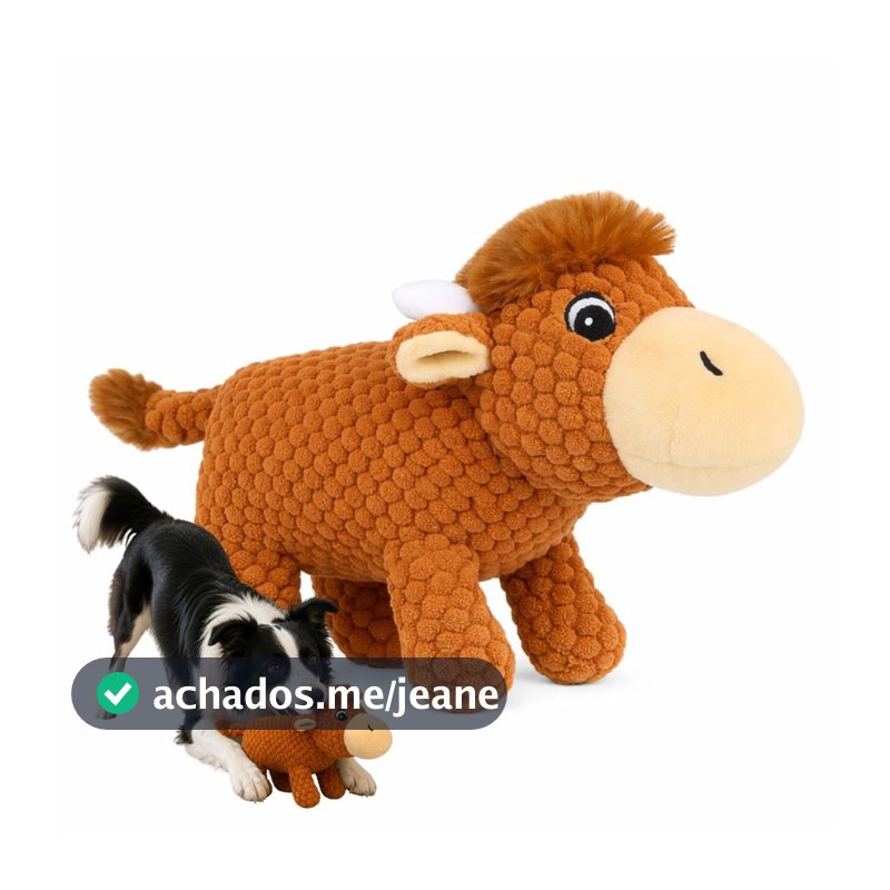 Brinquedo para Pet em Pelúcia Boi Macio para Cães e Gatos