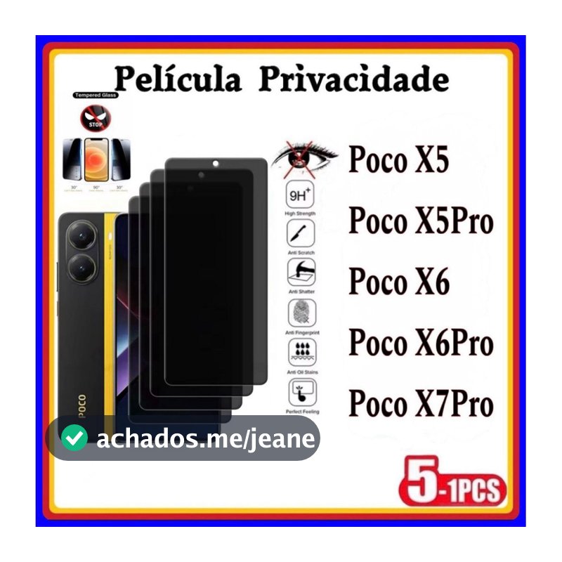 Película de Privacidade 3D Vidro Temperado Vidro Temperado Anti Spy Xiaomi Redmi Poco X7Pro Poco X6 X6Pro PocoX5 X5Pro
