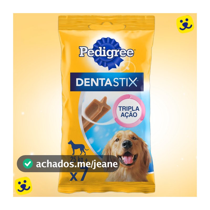 Pedigree Dentastix Cães Adultos Raça Grande 7 unidades 270g Petisco Cachorro Higiene Bucal Cachorro