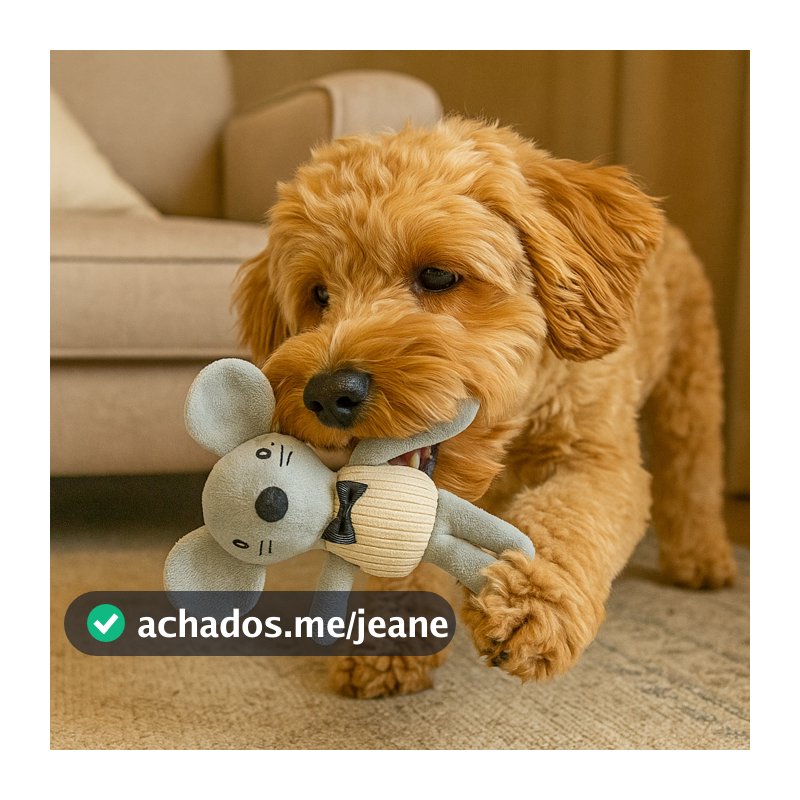 Ratinho de Brinquedo Para Cachorro Tecido Poliester e Algodão Cães Pet Animais De Estimação 17Cm