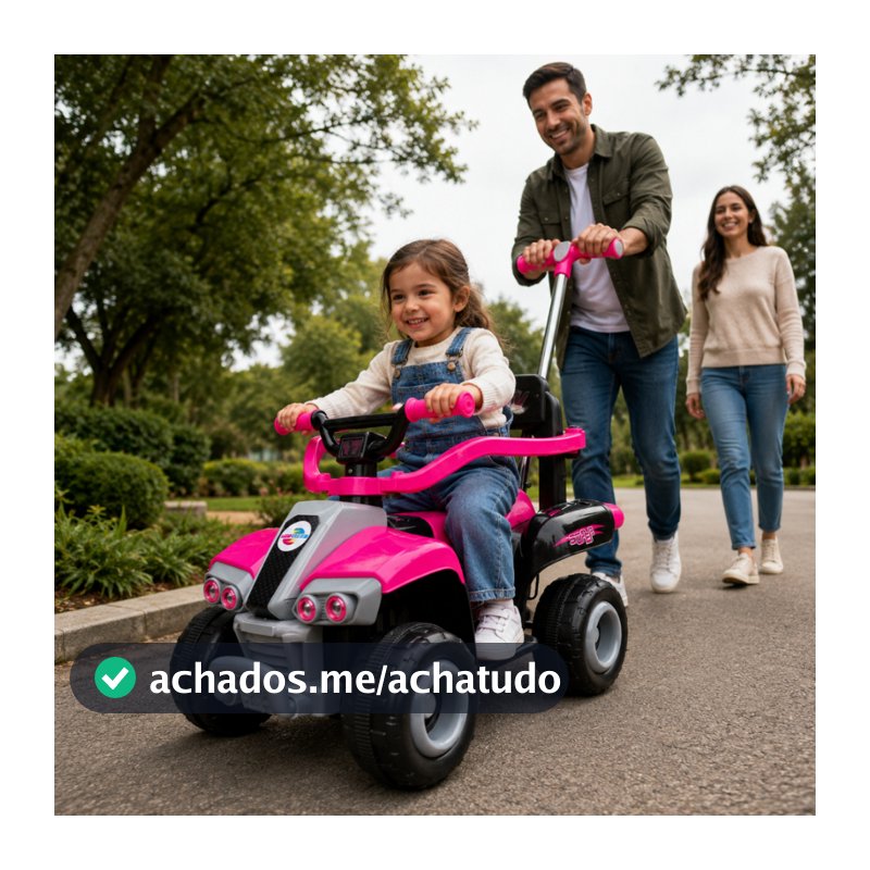 Quadriciclo Elétrico 6V Mini Carrinho De Brinquedo ROSA Para Crianças Com Música E Luz - Unitoys
