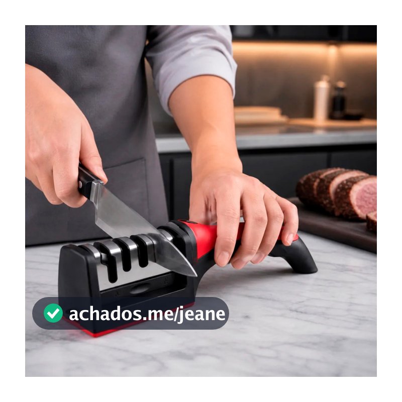 Afiador Amolador de Facas e Tesouras 4 em 1 Profissional com 4 Estágios Aço Inox Uso Diário