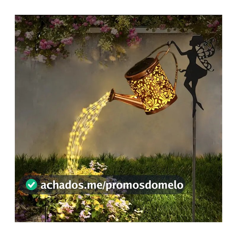 Luzes Solares de Piso e Jardim Estilo Fada Chaleira Decorativas à Prova de Chuva