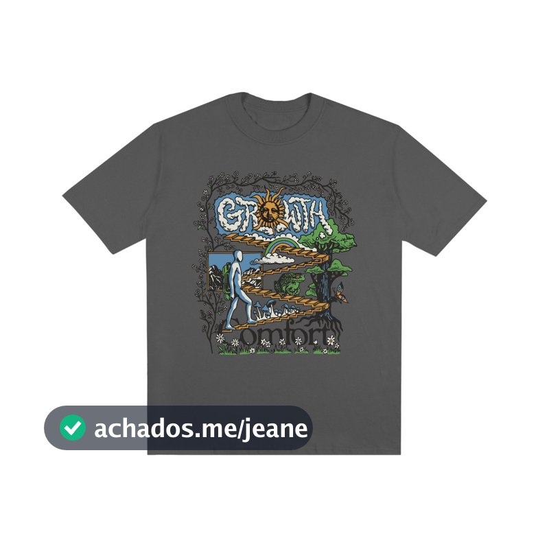 Camiseta Streetwear Estampada Growth Comfort Manga Curta Cores Diversas