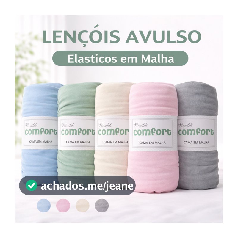lençol Adulto Avulso  Solteiro, Casal, Queen e King com Elástico, 100% Algodão em Malha Macia