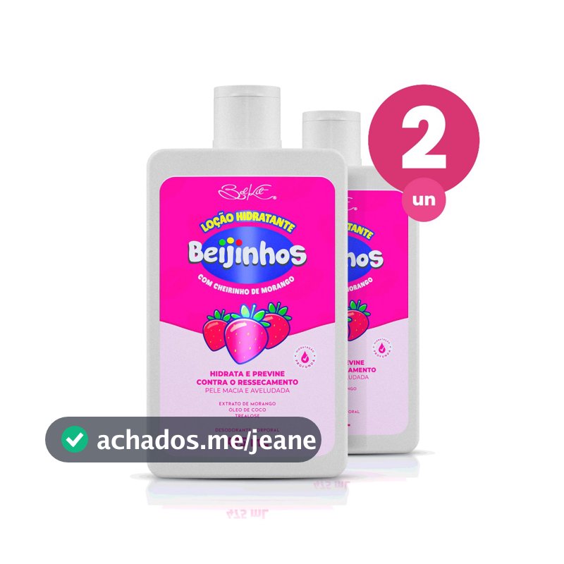 Kit 2 Loção Hidratante Desodorante Corporal Beijinhos 475ml Belkit