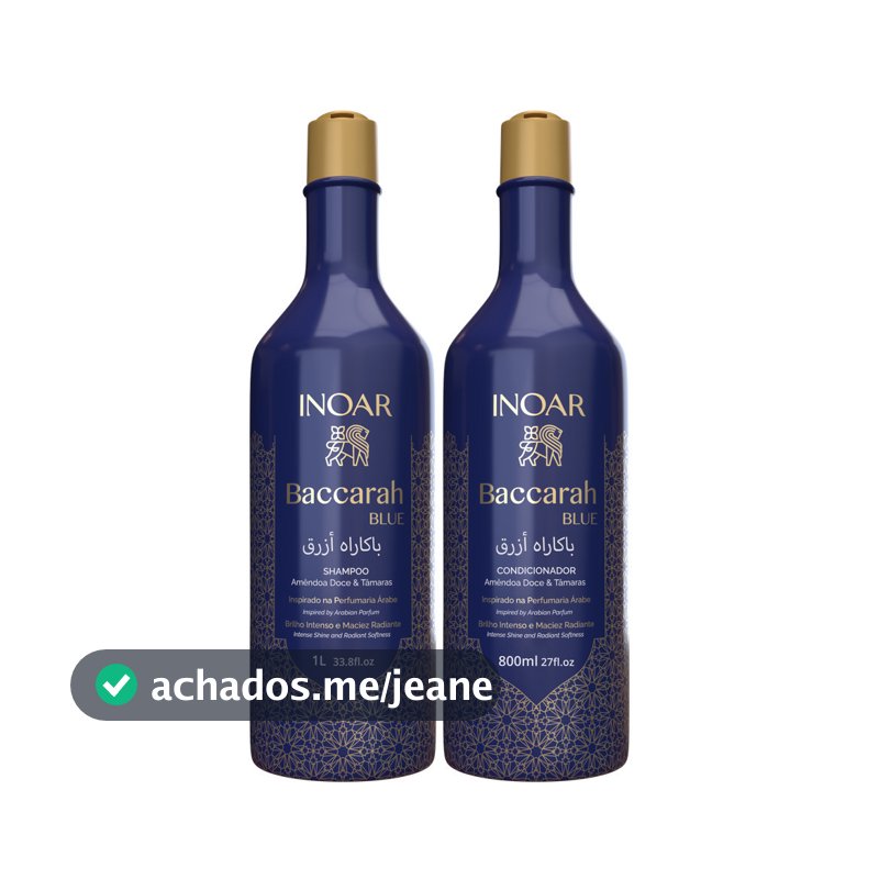 Kit Inoar Baccarah Blue Shampoo 1L e Condicionador 800Ml