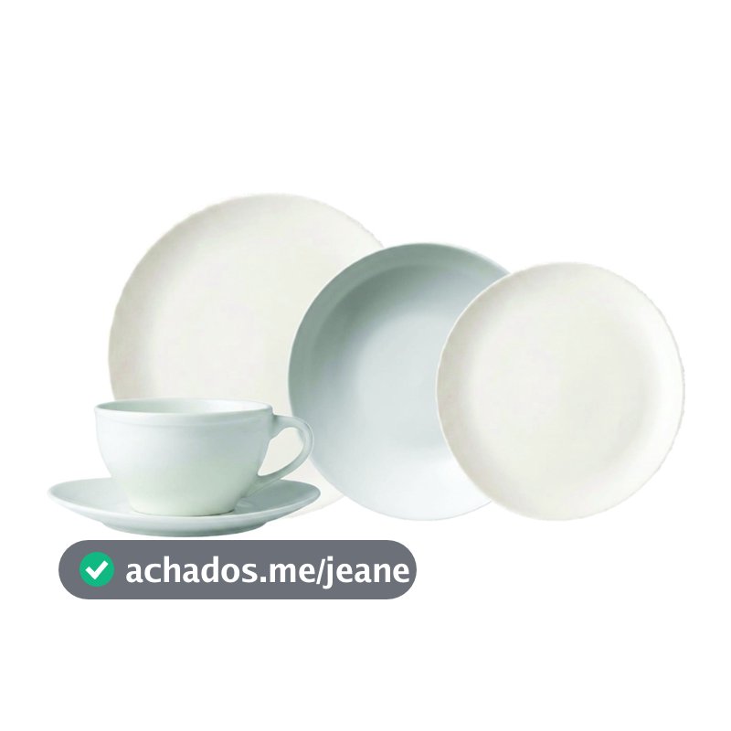 Aparelho/Jogo de Jantar e Chá 20 Peças em Cerâmica Branco