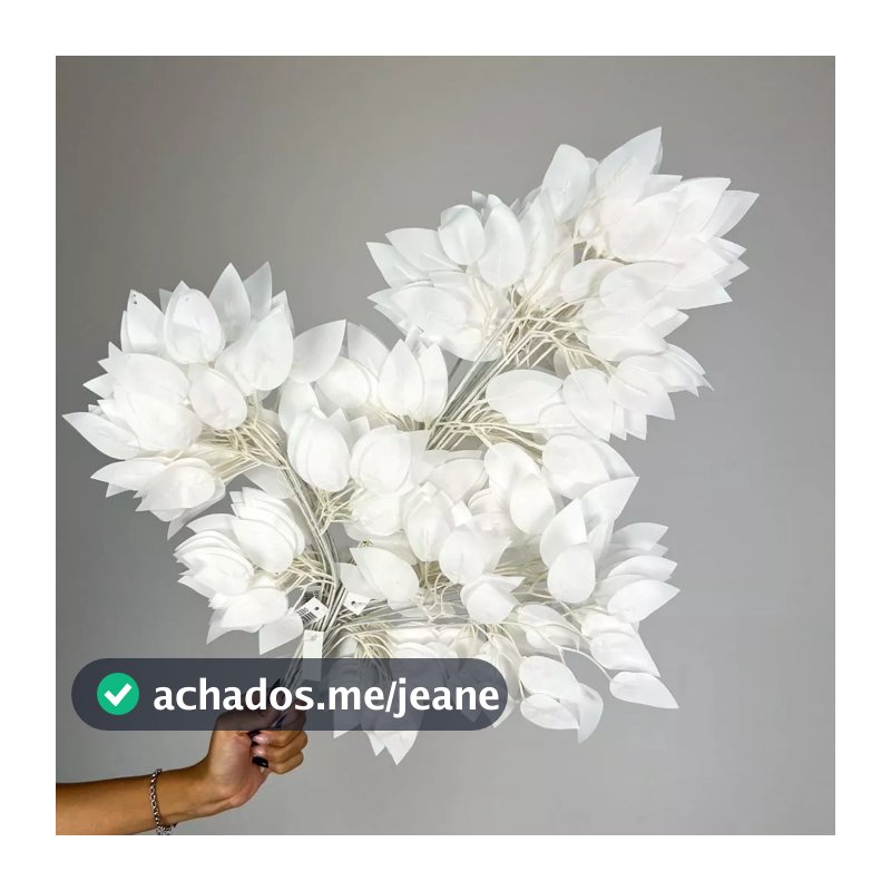 48 Unidades Folhagem de FICUS BRANCO de silicone - BH802259