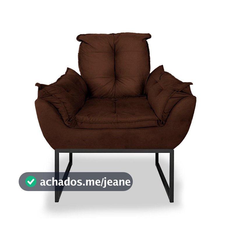 Poltrona Base de Ferro Preto Decoração Para Escritório