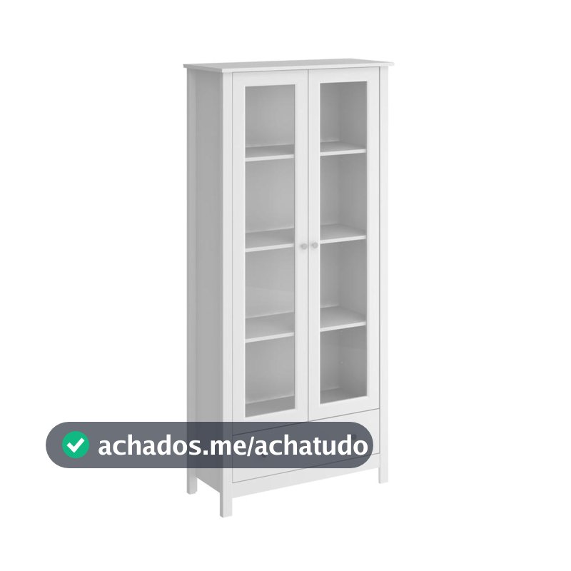 Cristaleira 2 Portas 1 Gaveta Ditália E-954 Branco