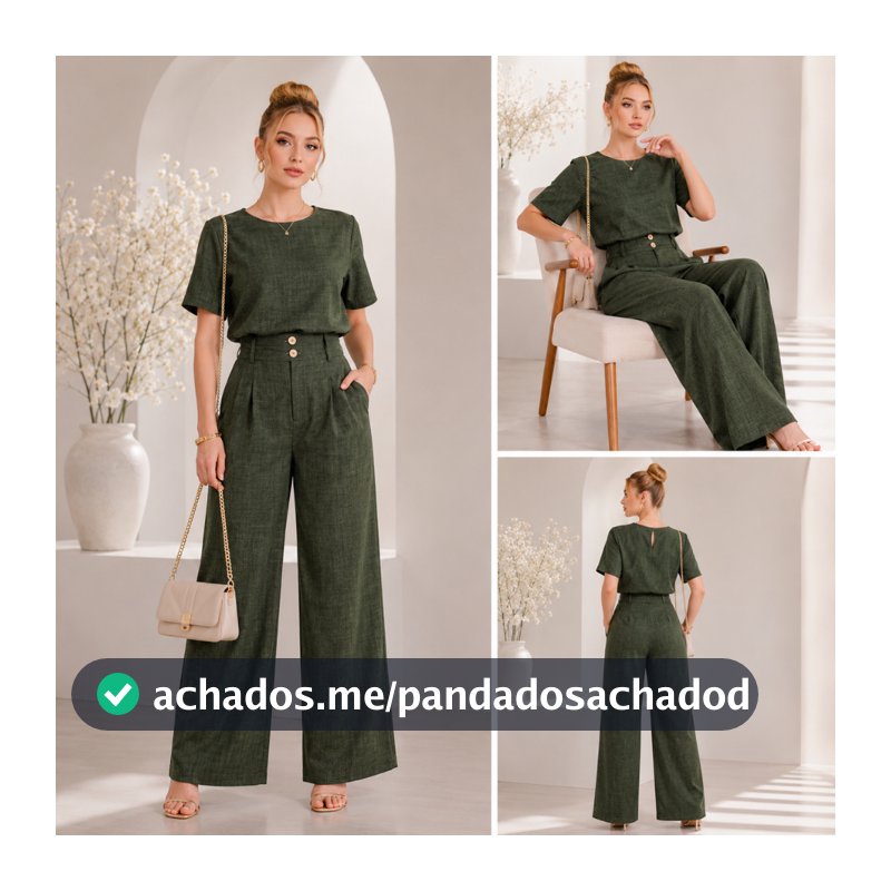 Conjunto feminino Linho Premium calça pantalona e Blusa | conjunto de 2 pcs envio imediato