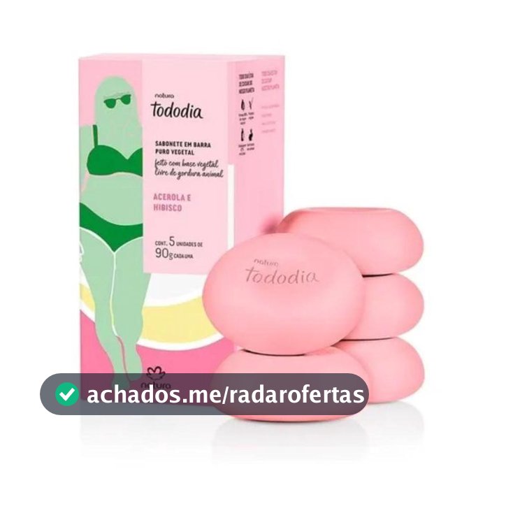 Sabonete em Barra Natura Tododia Acerola e Hibisco 5un 90g