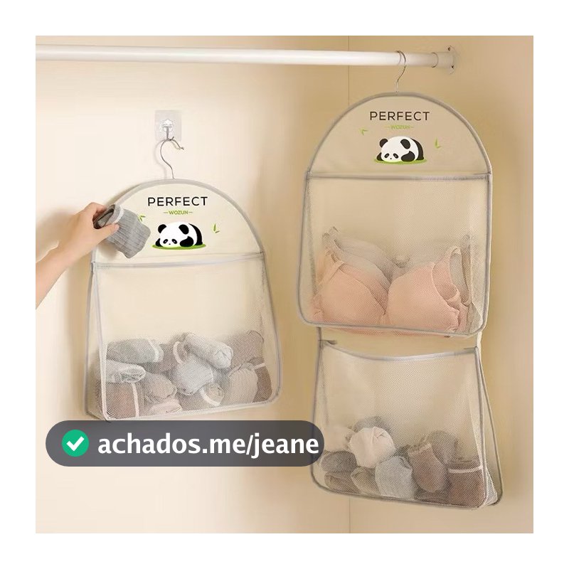 Saco Organizador Bolsa De Malha Para Armazenamento De Roupas Íntimas Suspensas