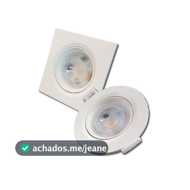 Kit 10 Spot led 5w 7w Luminária Bivolt Direcionavel Quadrado Redondo Embutido Teto Sanca
