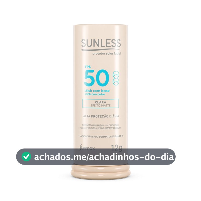 Protetor Solar Sunless Stick com Base Efeito Matte FPS 50 Cor Clara 12g