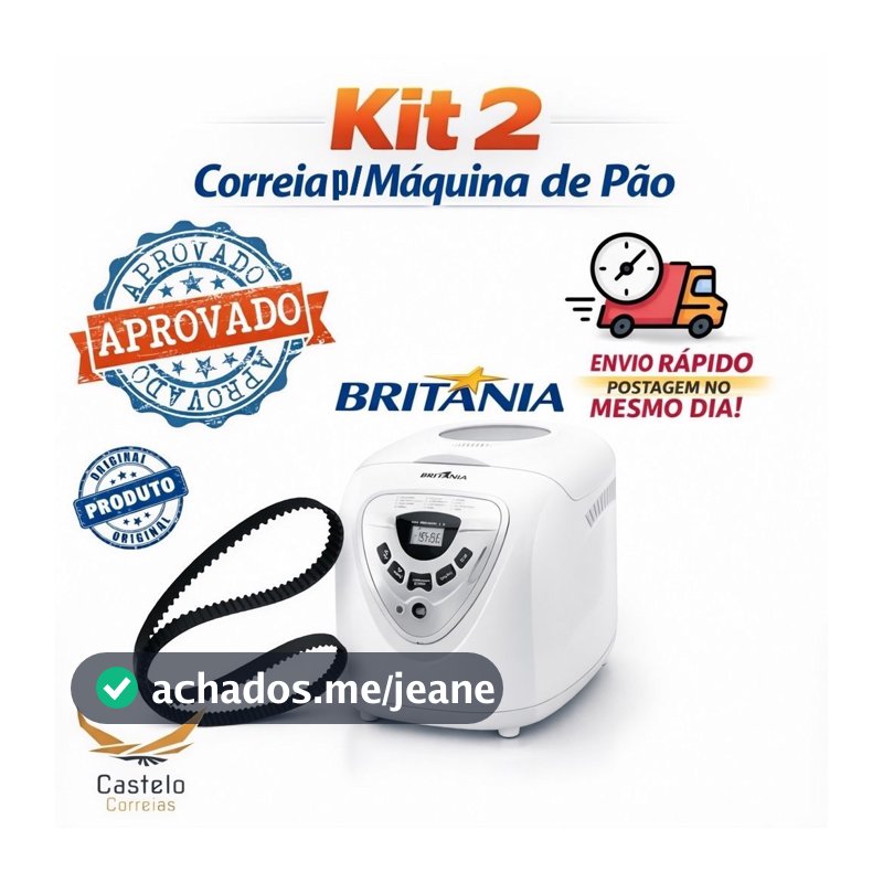 kit 2 -Correias para panificadora multipane