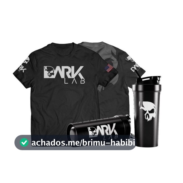 Kit Camiseta Caveira Dry-Fit + Coqueteleira Fuse 700ml Preta Dark Lab