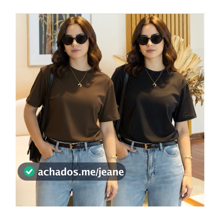 Kit 2 T-shirt Feminina Camiseta Sem Estampa 100% Algodão Vária Cores Blusinha em Promoção