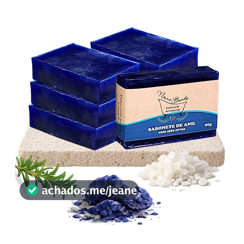Kit 6 Sabonete Artesanal Para Limpeza Espiritual Anil Wagi Alecrim e 7 Ervas Vegano