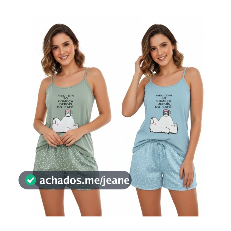 Pijama Baby Doll Feminino Conjunto Alcinha Estampado Short Doll Roupa De Dormir Conforto Noite