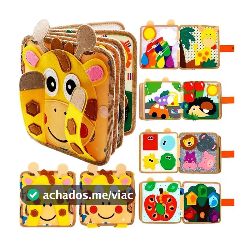 Livro Silencioso Montessori de Feltro Brinquedo de Atividades para Crianças