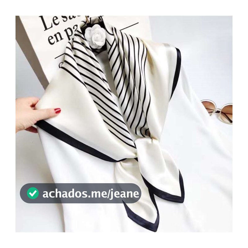 Lenço Cetim Bandana Cachecol Seda Colorido Echarpe Lenço para Praia 90cmx90cm Lenço Grande
