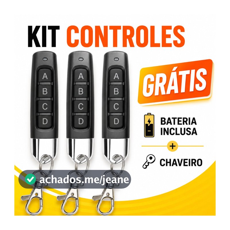 Controle de Portão Eletrônico Automático 433 Mhz Slim 4 em 1