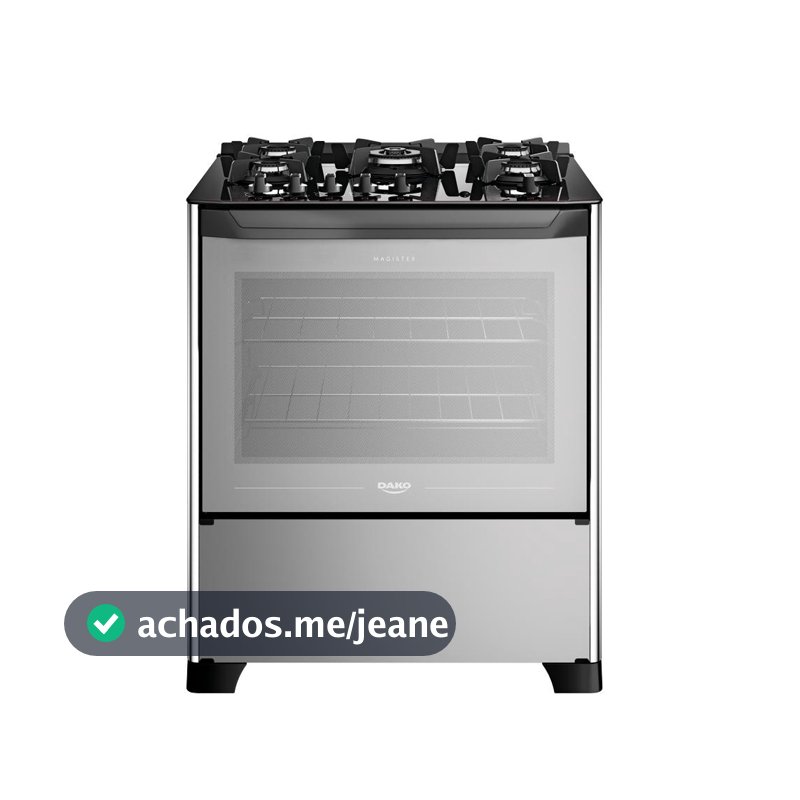 Fogão 5 Bocas Dako Magister Style Mesa de Vidro Bivolt