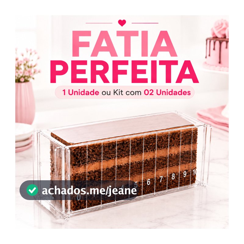 Forma Slice Cake Acrílico 30x10x10 Fatia Perfeita Molde Bolo Confeitaria Transparente Profissional