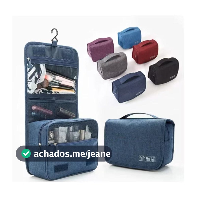 Necessaire Organizadora Bolsa Portátil Feminina Para Maquiagem Para Viagem Higiene Pessoal Com Divisória Cabide ABBOT