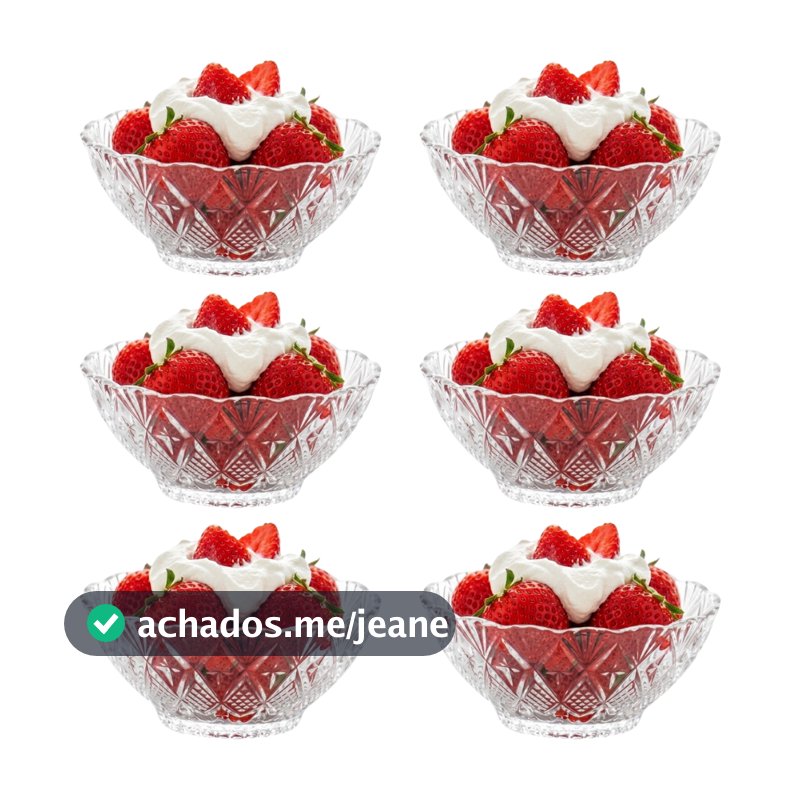 Kit 6 Taças Bowls de Vidro para Sobremesa e Sorvete 170ml Linha Premium com Design Elegante