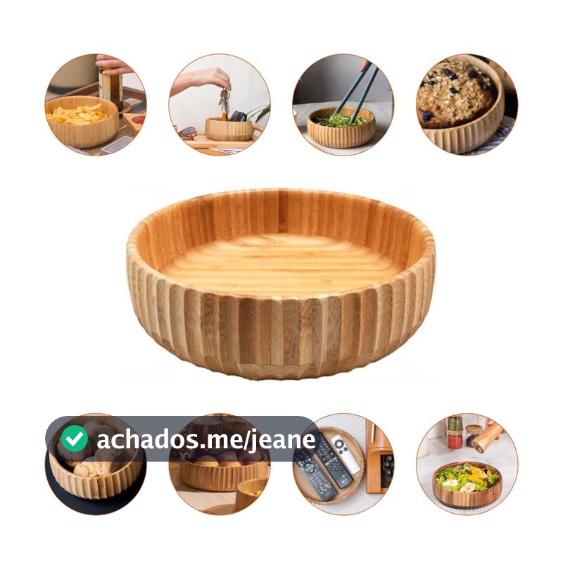 Tigela Bowl Cumbuca Pote Canelado Bambu 19cm