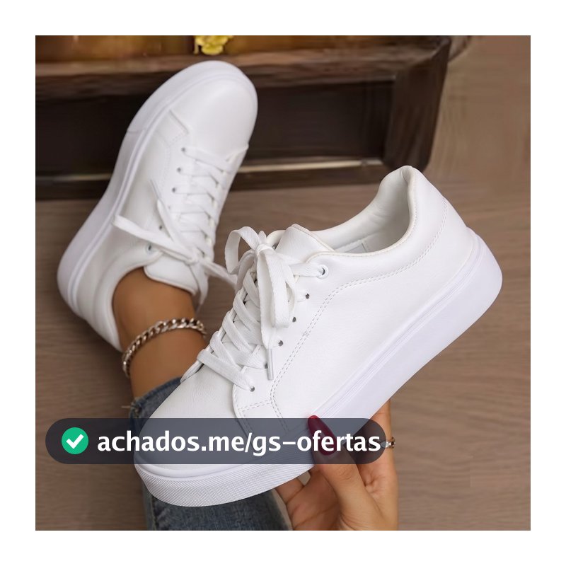 Tenis Feminino Casual Branco Sapatenis confortavel Oadsey