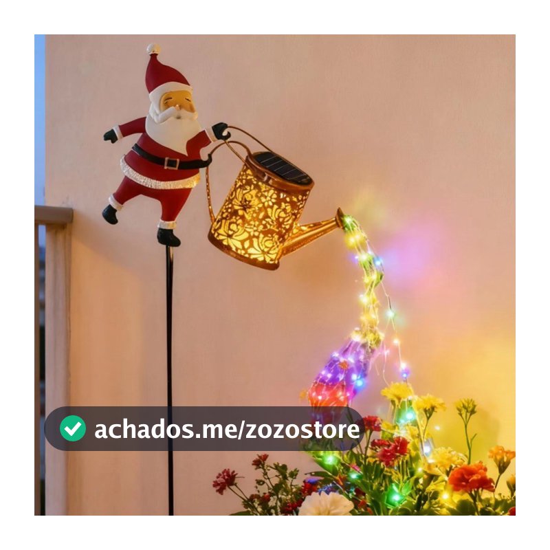 2026 Novas Luzes Solares De Jardim De Natal Vintage Lanterna LED Papai Noel Rega Pode Design Decoração Do Chaleira Solar