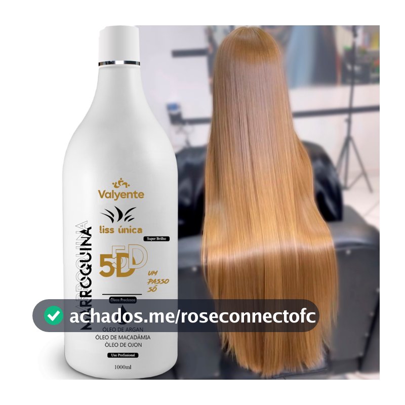 Marroquina Liss única Valyente:  Profissional 1000ml | Liso Absurdo Alisa 100% Óleo De Argan