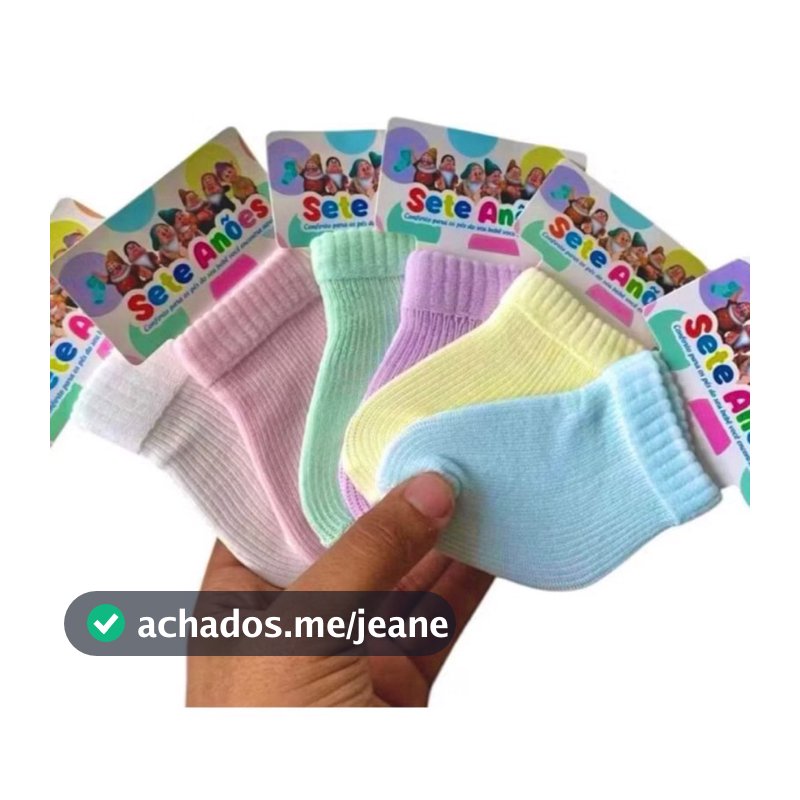 Kit 12 Pares de Meias para Bebê Recém Nascido - saída de maternidade  - 0 a 09 meses enxoval de bebê
