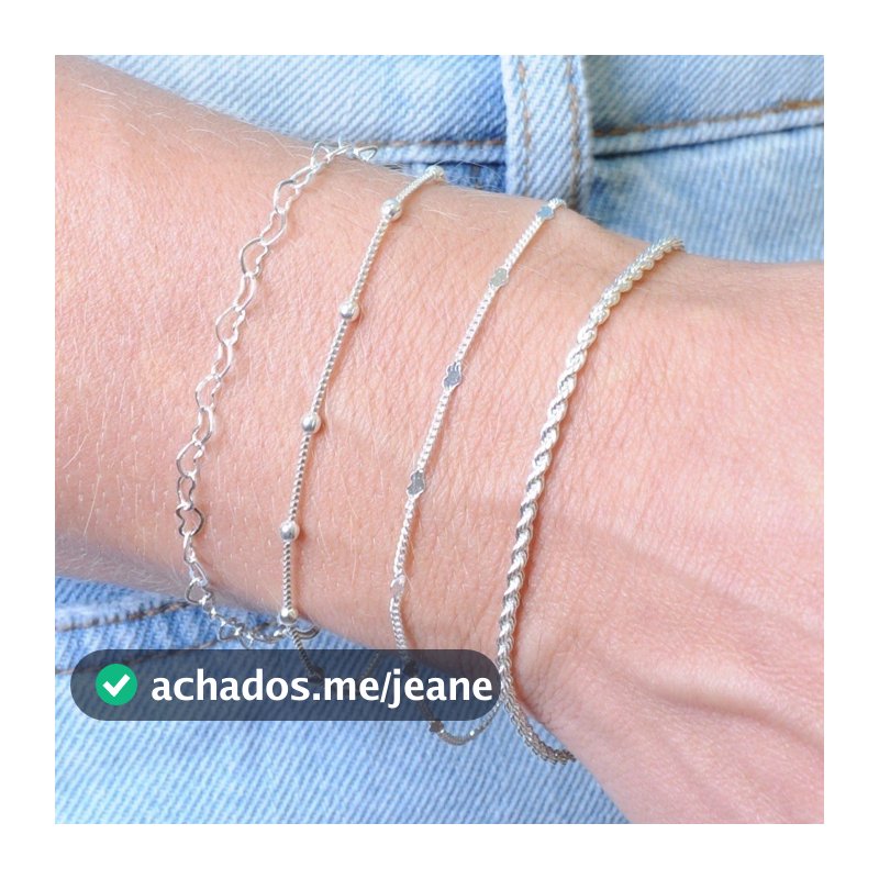 Kit 04 Pulseiras Prata 925 Femininas Banhadas a ouro 18k