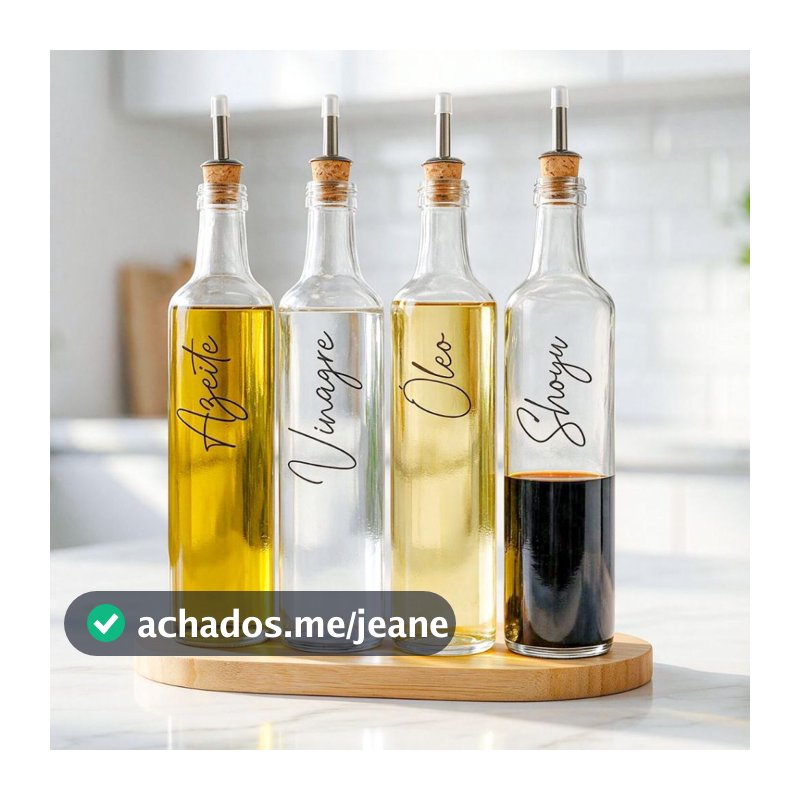 Galheteiros de Vidro 525ml com Bico Dosador Cortiça para Azeite, Vinagre, Óleo, Shoyu e Pimenta / Variações e Kit
