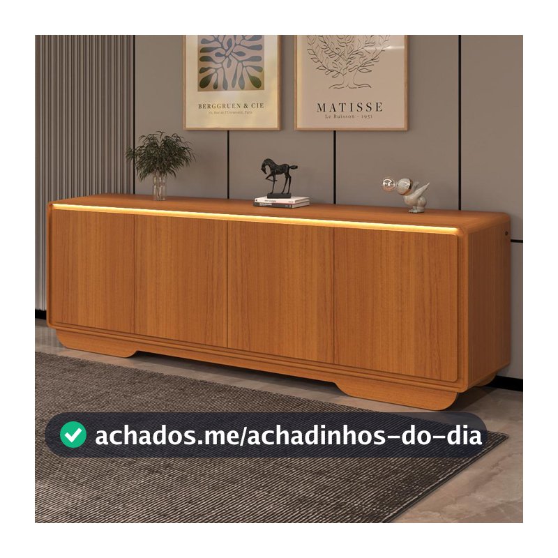 Aparador Buffet 4 Portas Com Led Arcus 218 Cm  Orgânico