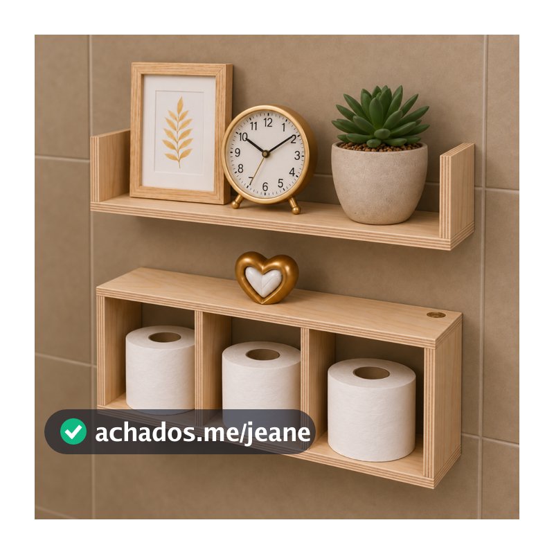 Kit Prateleira + Nicho para Banheiro, Lavabo, Quarto ideal para Decoração Já Montado